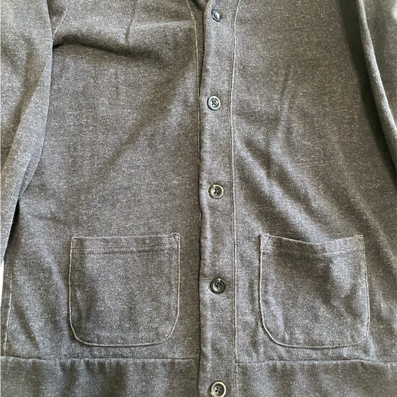 GAP Men's Shawl-Collar Cardigan V-neck Button Front Size Small Charcoal - Picture 4 of 7